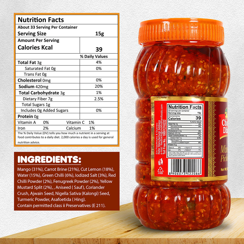 Mixed Pickle 500g, Garlic Pickle 200g | Spicy & Tasty | Combo Pack