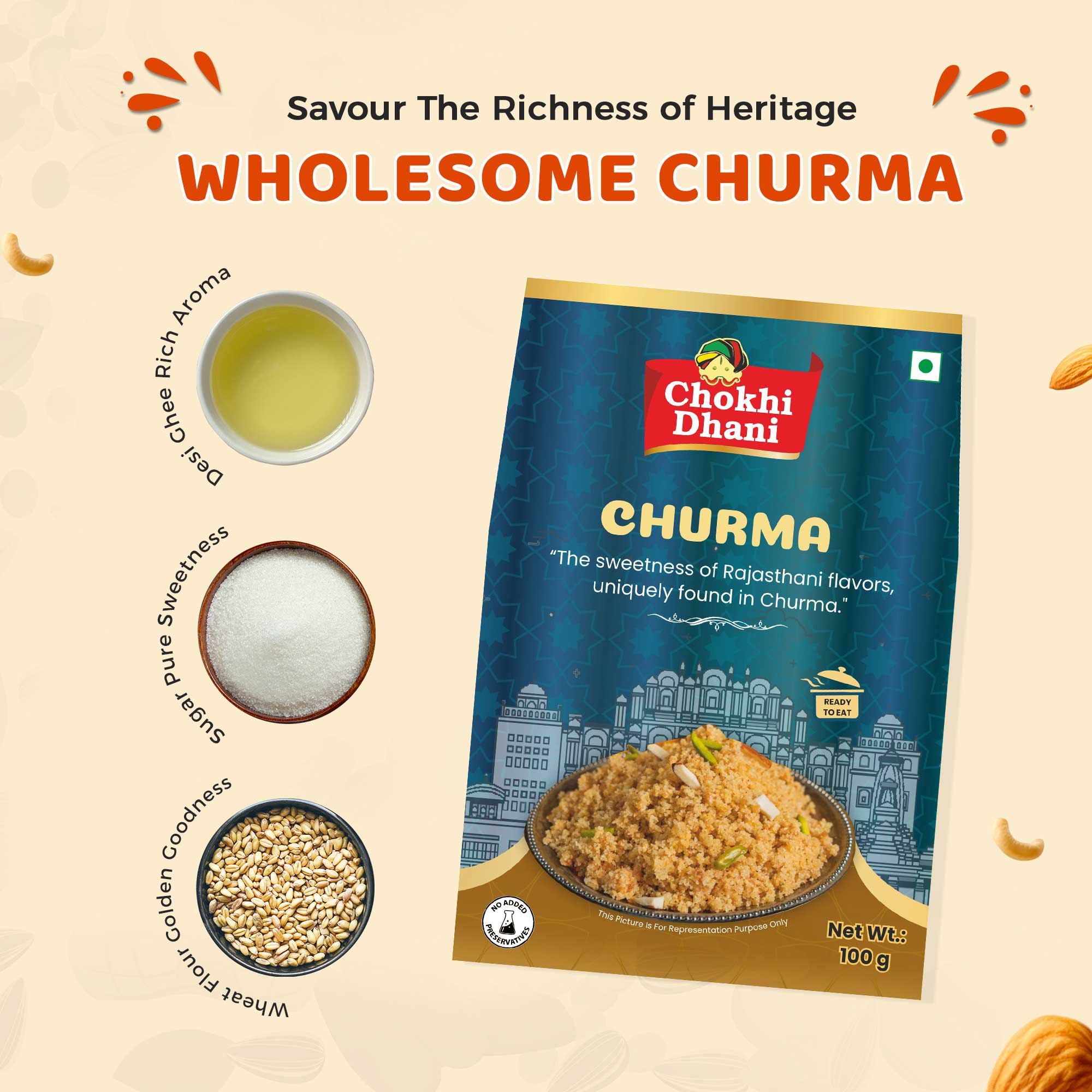 Chokhi Dhani Ready to Eat Churma 100gm